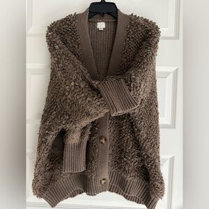 NWOT A New Day Loop Brown Cardigan Sweater with mocha buttons and Tshirt!